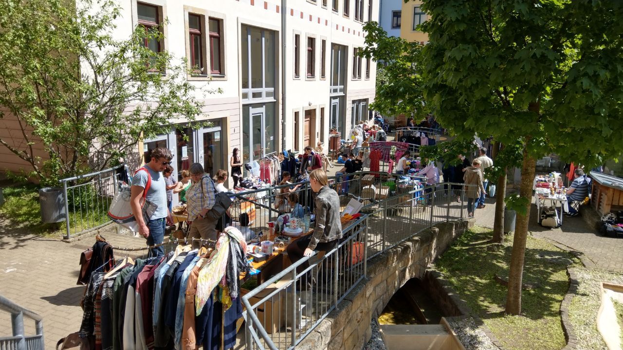 Trödeln im Sonnenschein im Sonnenhof