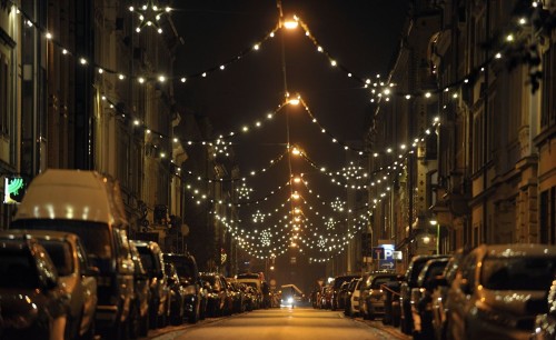 Weihnachtsbeleuchtung auf der Kamenzer Straße - Foto: Tobias Strahl